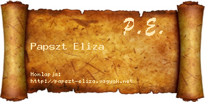 Papszt Eliza névjegykártya